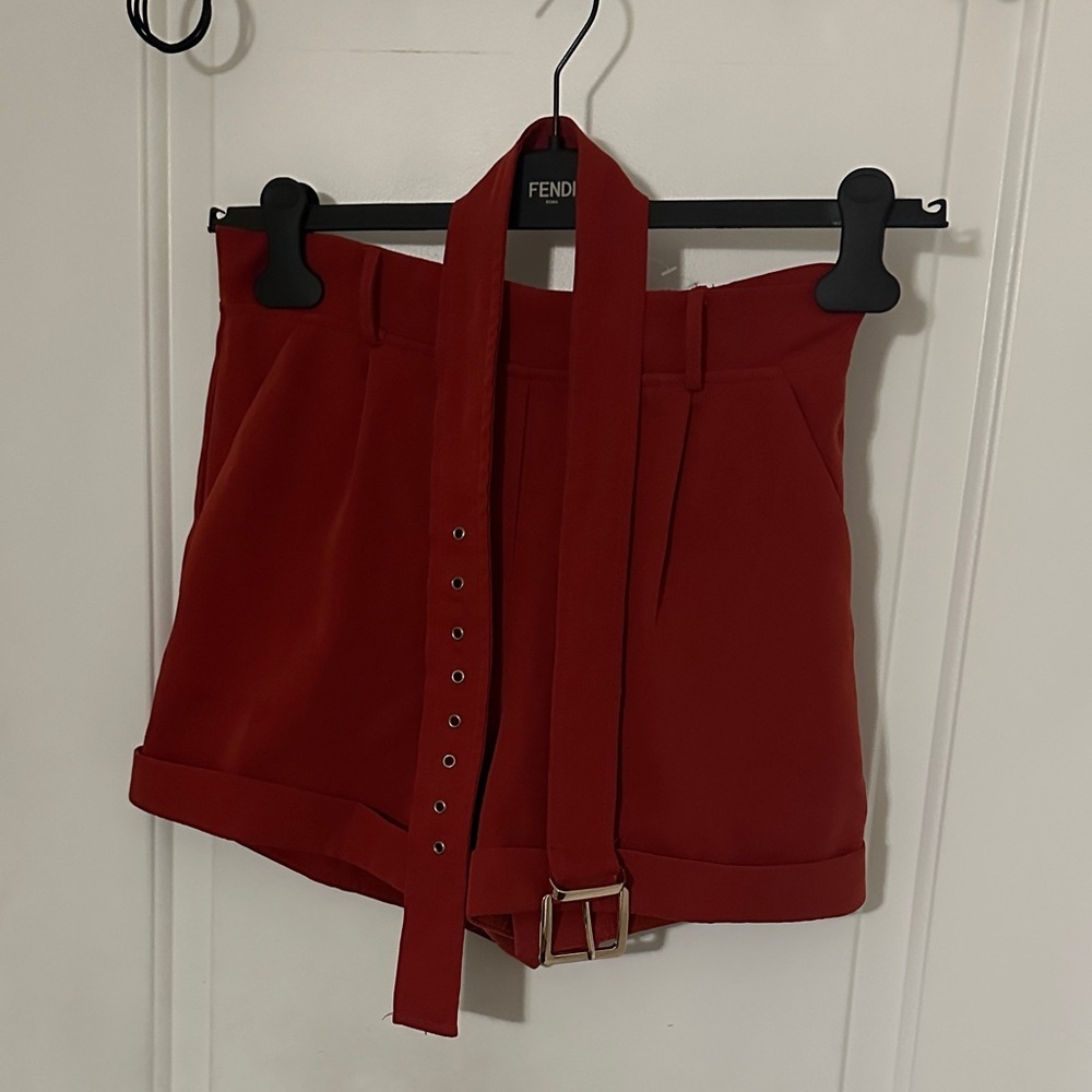 Bebe High Waist Red Women's Shorts - Picture 1 of 3
